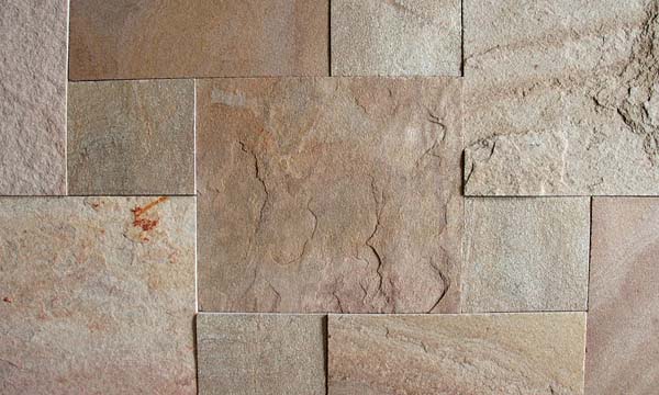 Pink Quartz Sawn Edges and Natural Surface Tiles